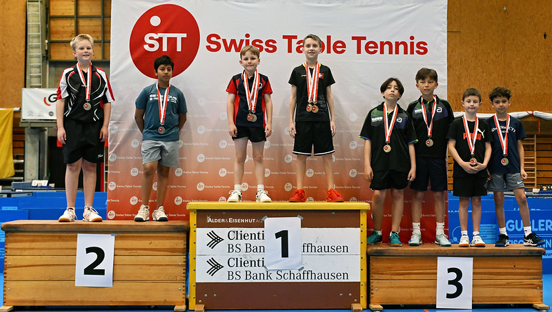 William Dubuisson CTT Nyon 2ème place et Jonathan Lawrence CTT Gland Gabriel Roduit CTT Gland 3ème place