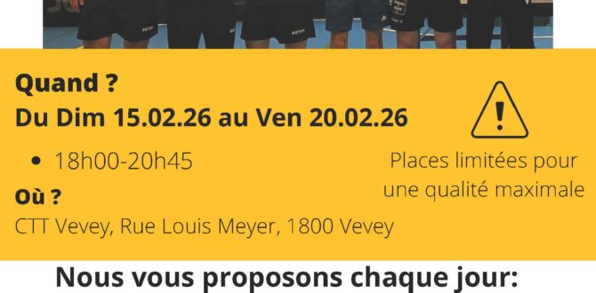 Camp d’hiver du CTT Vevey - 2026