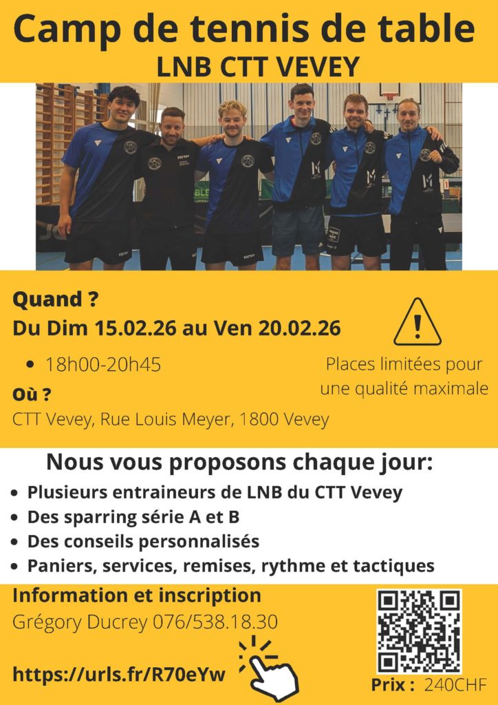Camp d’hiver du CTT Vevey - 2026